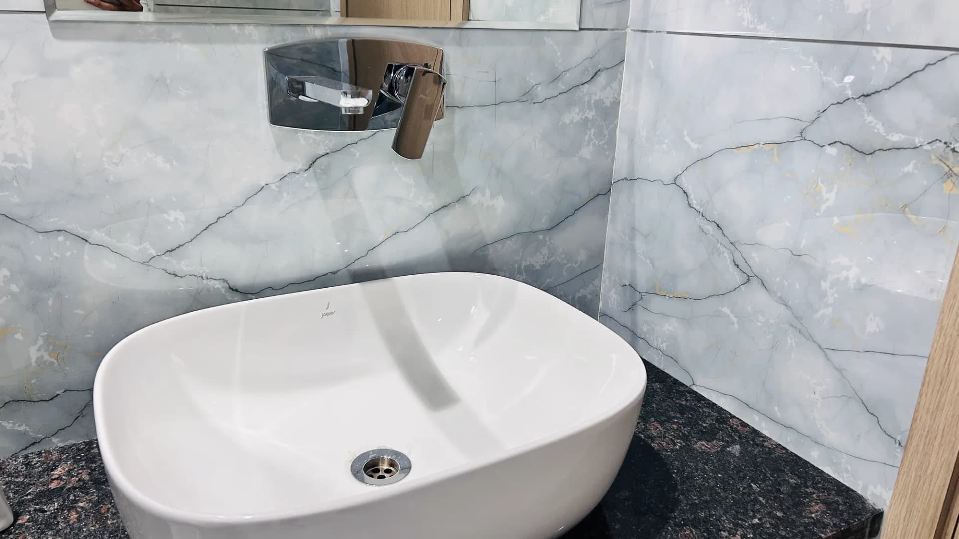 Designer wash basin in a Jay Mahal bathroom