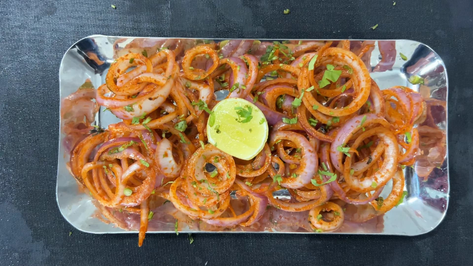 Platter of dishes served at Jay Mahal restaurant