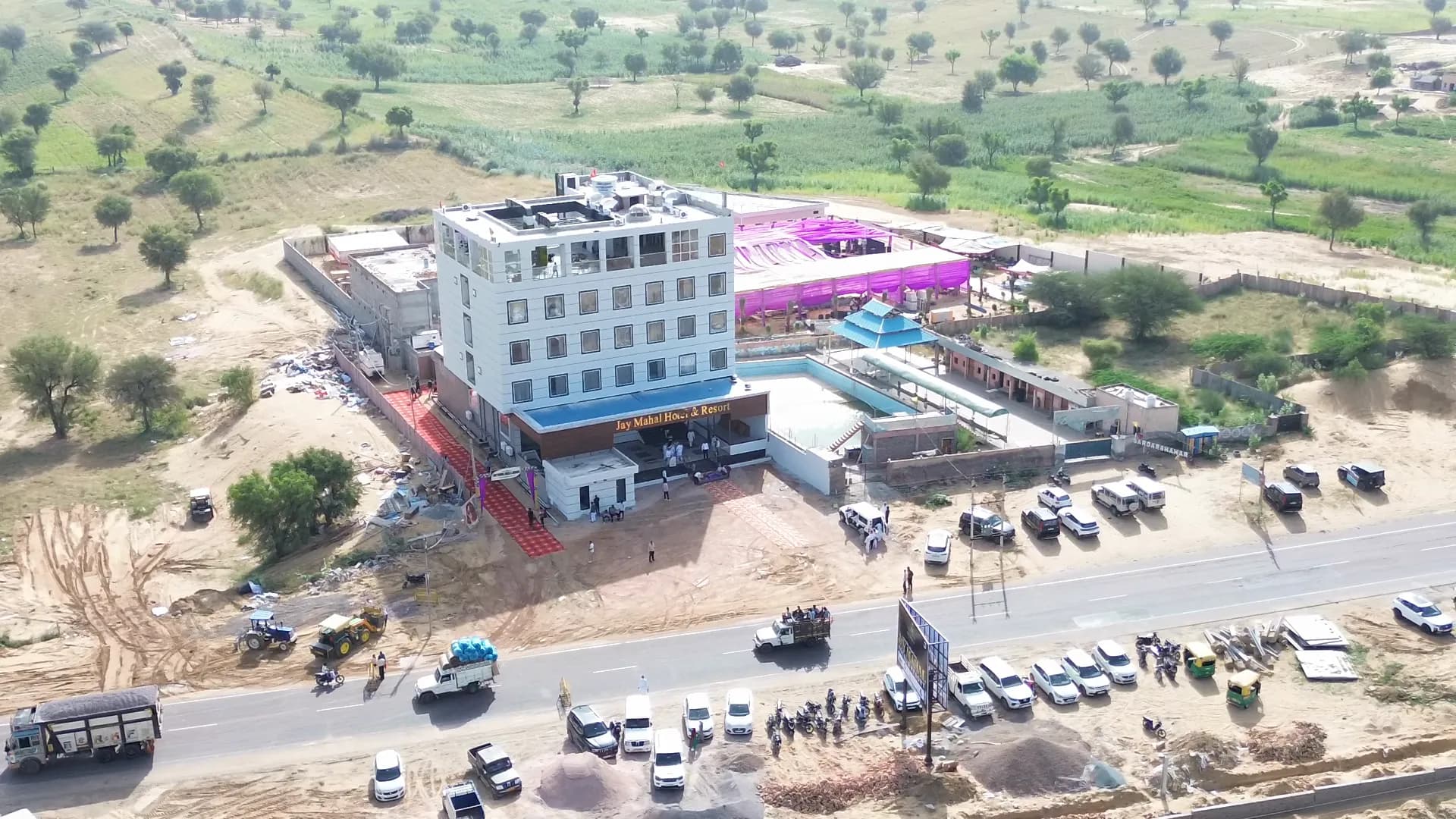 Guests arriving at Jay Mahal Hotel & Resort on opening day